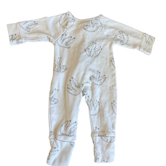 Oliver & Rain Organic Cotton Sloth Print Footless Sleeper Newborn NB - Picture 6 of 9